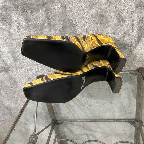 Bellini Textured Patent Leather Heels Pumps women’s size 8 yellow /blk. Career - Picture 9 of 12